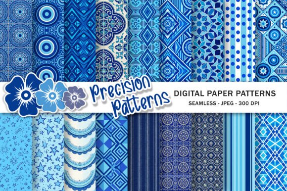 Download Sky Blue and Royal Blue Geometric Patter - Royal Collection